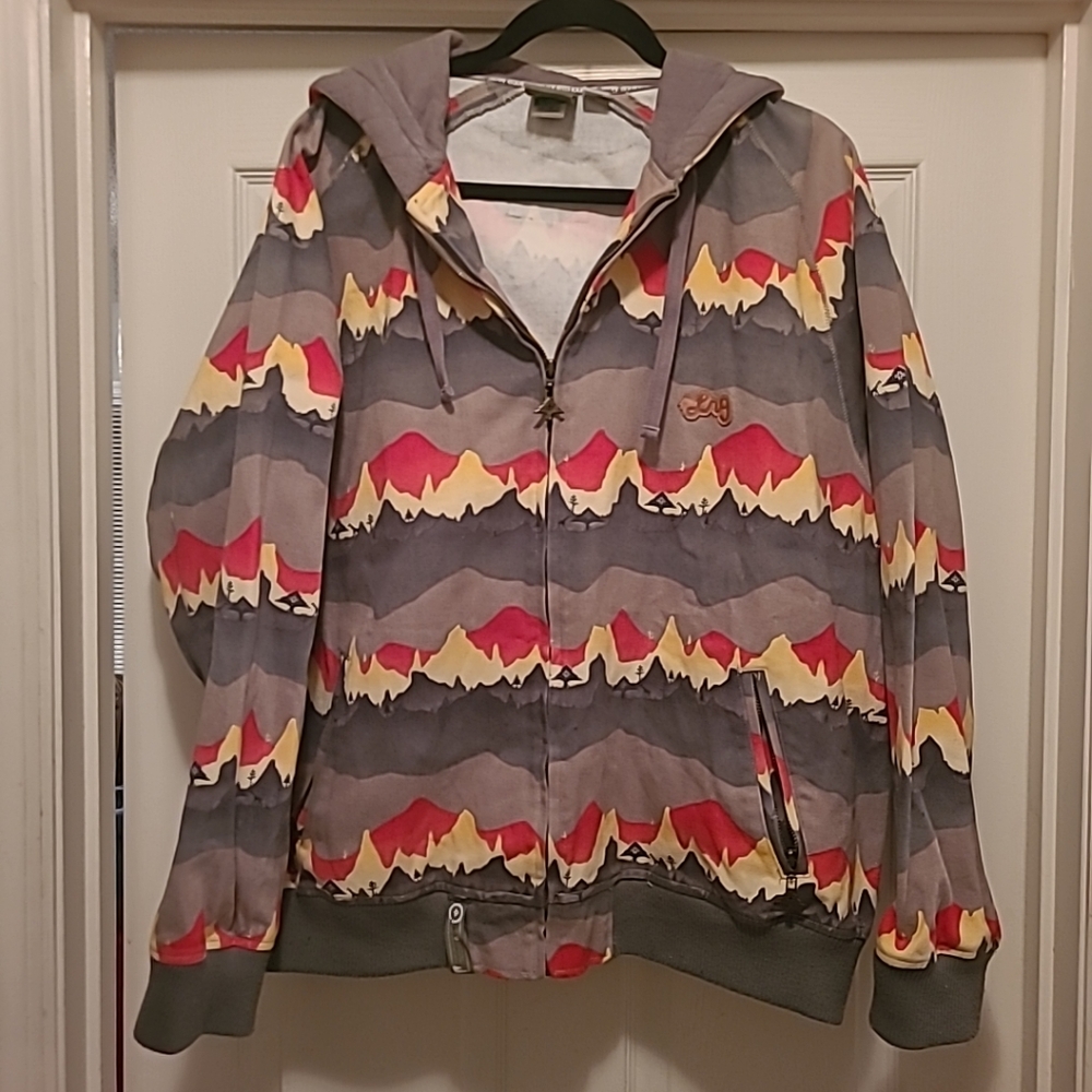 Lng Zipper Quilted Hoodie Jacket Men's XL